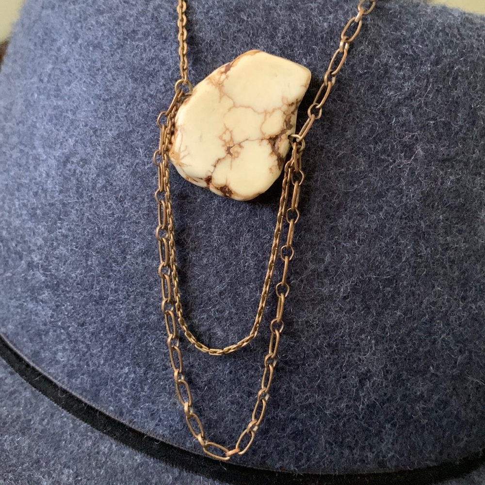 Boho Handmade Rough Stone Necklace